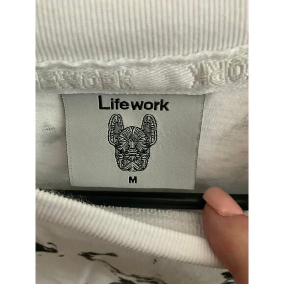 LifeWork Frenchie Logo T-Shirt - Size Medium - Granite Print - Picture 4 of 4
